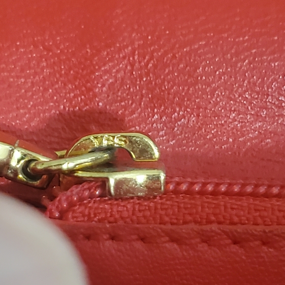 MCM Red Leather Studded Logo Motifs Trifold Wallet w/ Charms - Picture 16 of 16